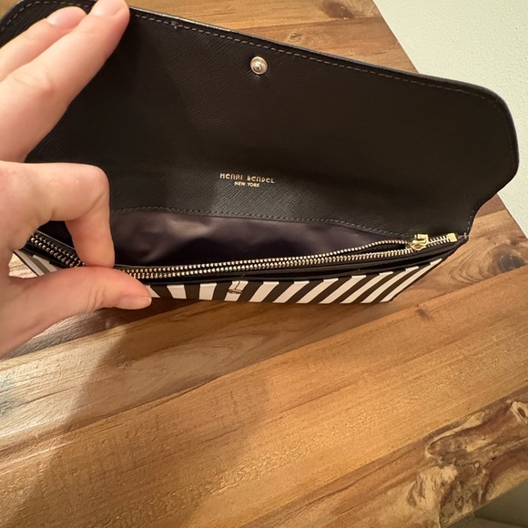 Henri Bendel Black and White Striped Clutch - Picture 5 of 5